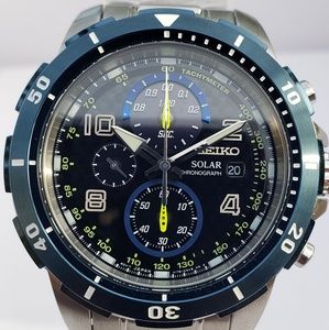 SEIKO Jimmie Johnson Chronograph Solar Black Dial